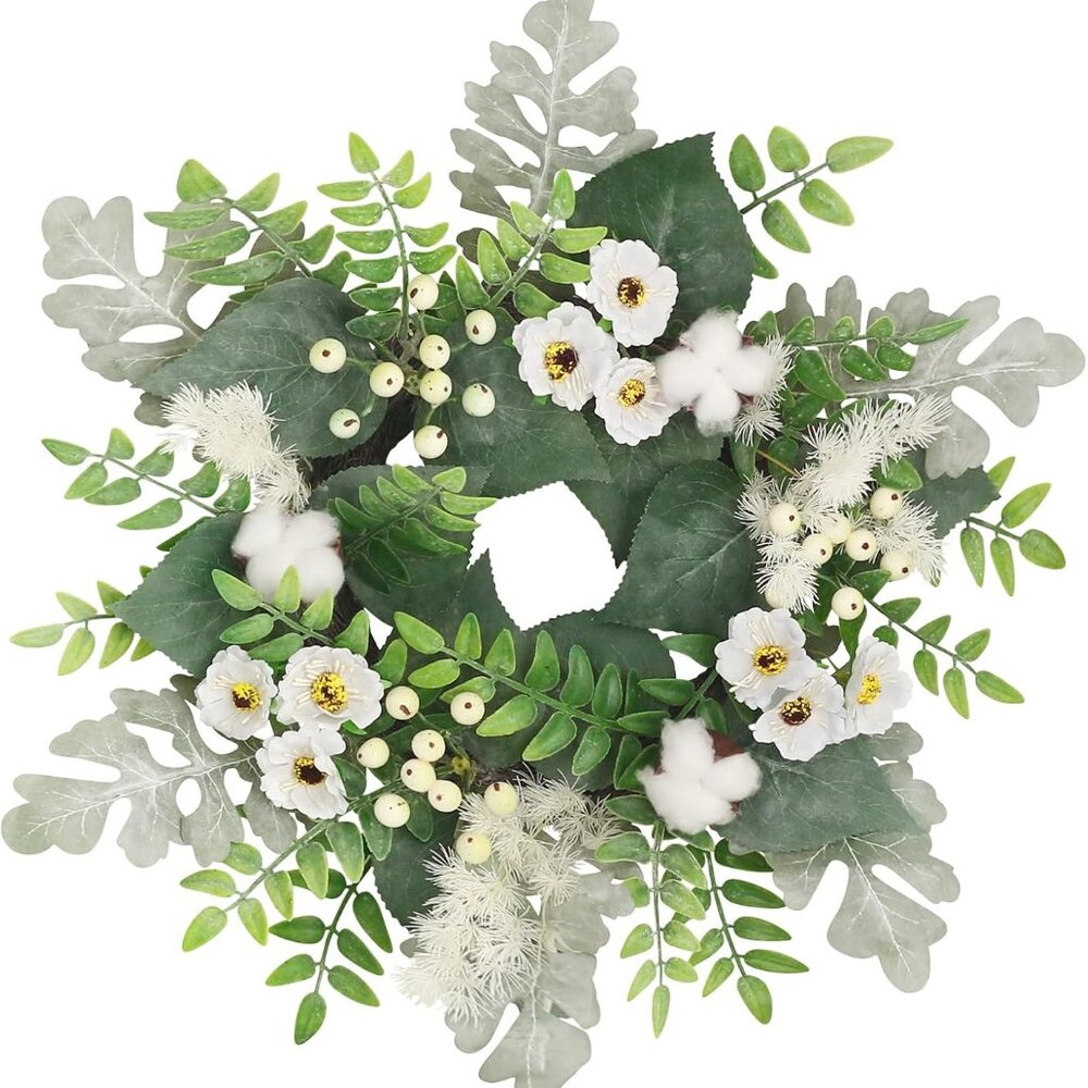 Artificial Floral and Berry Wreath, 16 in